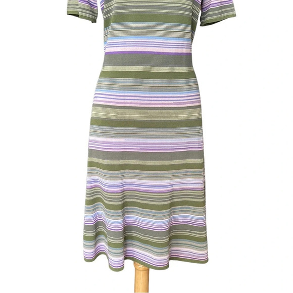 SHOSHANNA Adena Multi-Colored Stripe Knit Dress Retro Preppy Career, Size Large - Picture 5 of 16
